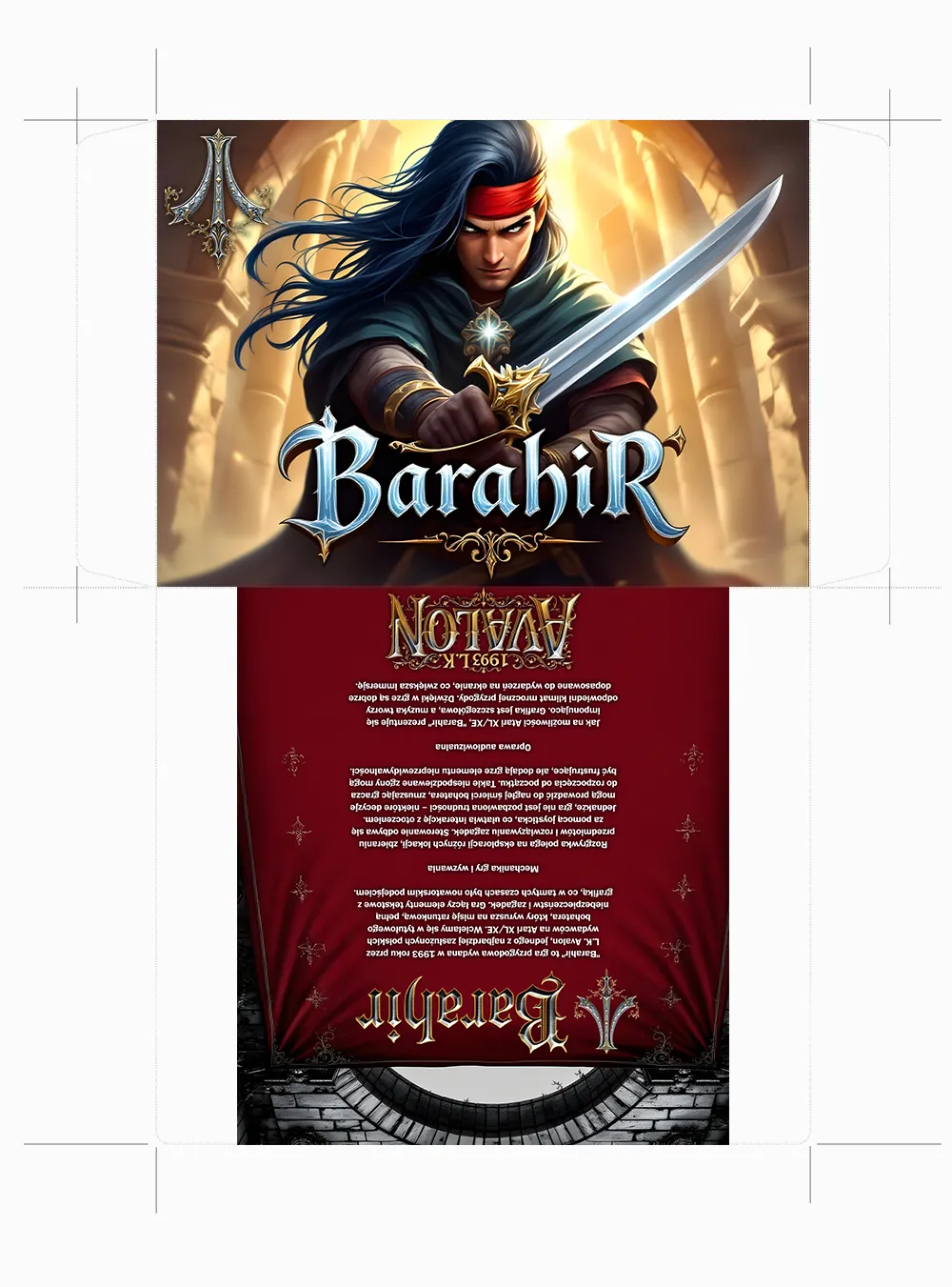 Cover art of the Atari XL/XE game 'Barahir' released by L.K. Avalon in 1993.