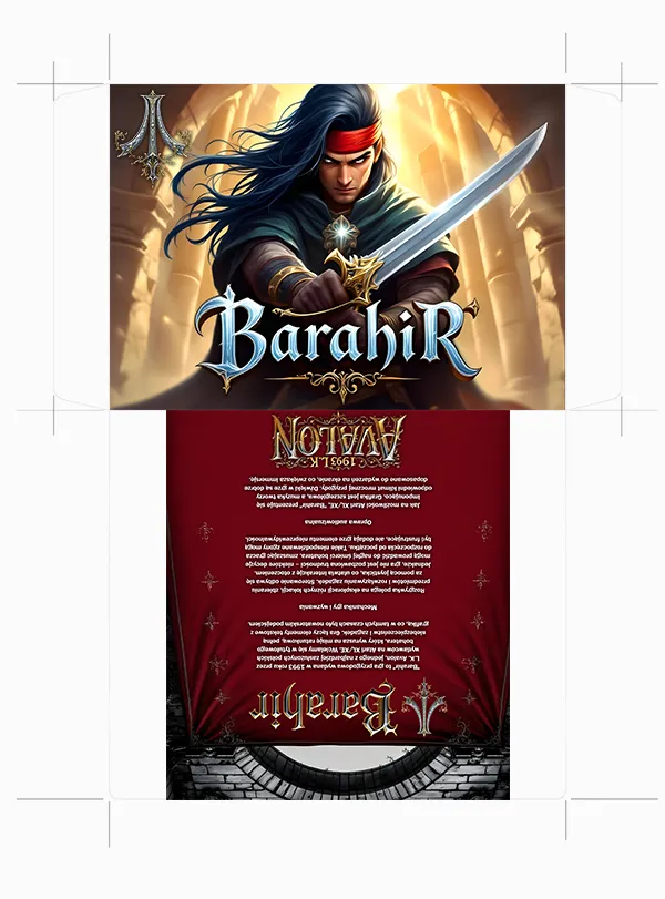 Cover art of the Atari XL/XE game 'Barahir' released by L.K. Avalon in 1993.