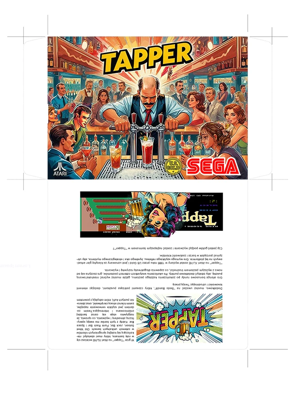 Tapper game cover showing a bustling bar scene with customers eagerly awaiting drinks.