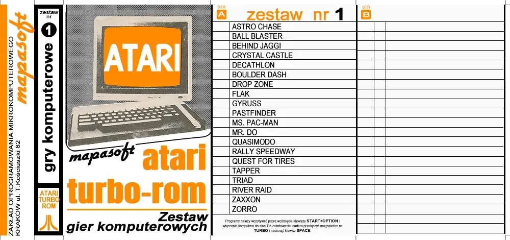 Okładka kasety - MapaSoft Turbo ROM zestaw 1