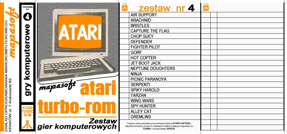 Okładka kasety - MapaSoft Turbo ROM zestaw 4