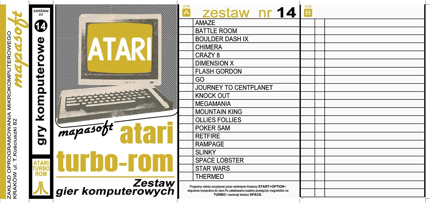 Okładka kasety - MapaSoft Turbo ROM zestaw 14