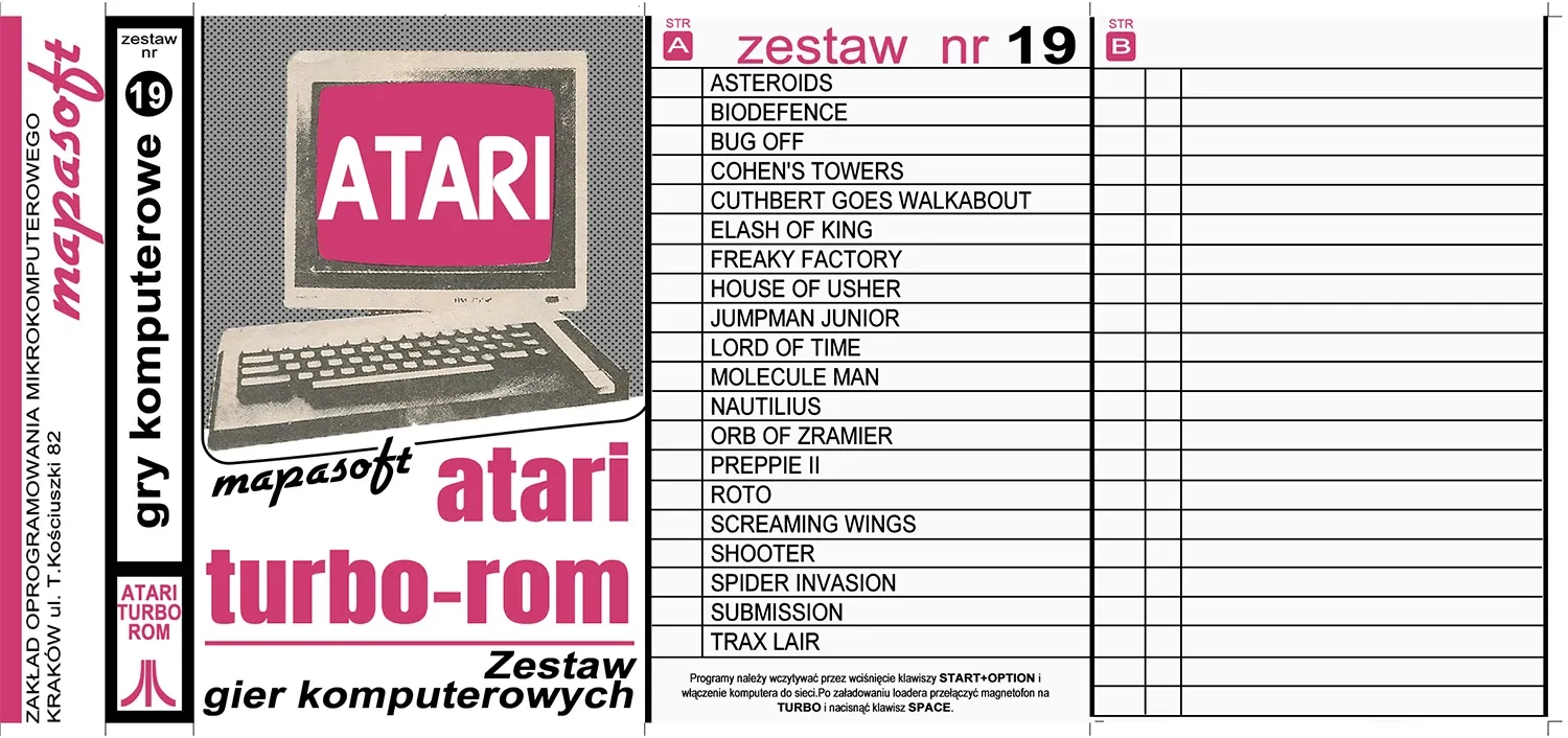 Okładka kasety - MapaSoft Turbo ROM zestaw 19