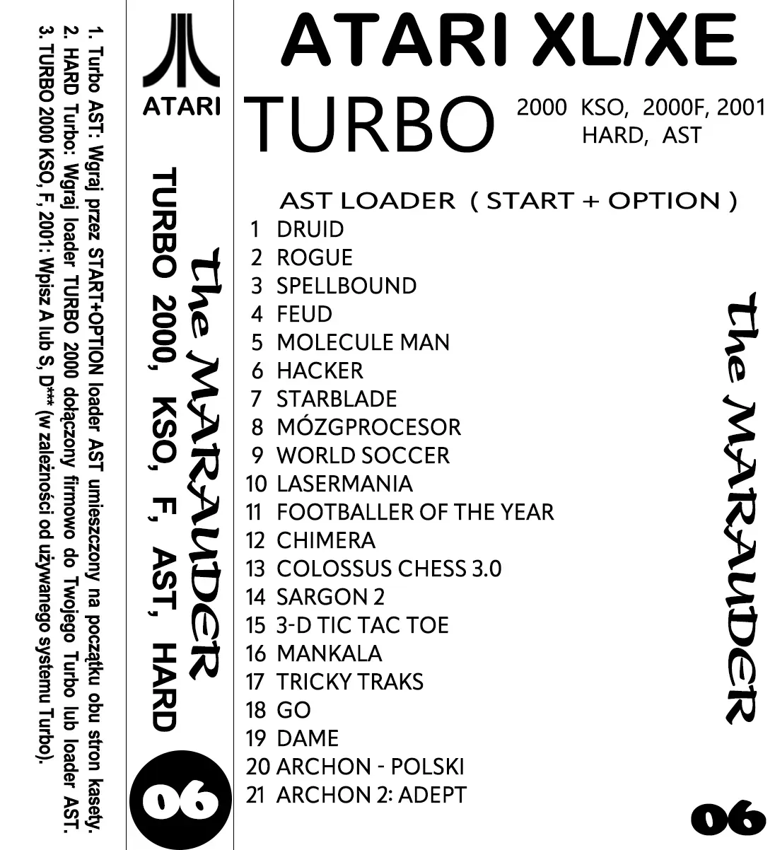 Okładka kasety - The Marauder zestaw 6