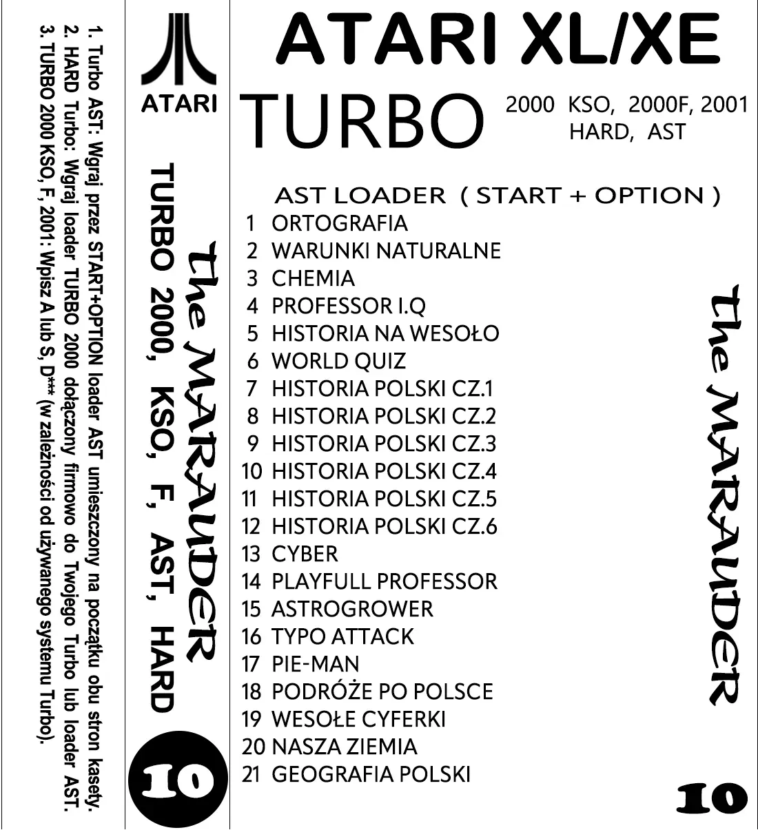 Okładka kasety - The Marauder zestaw 10