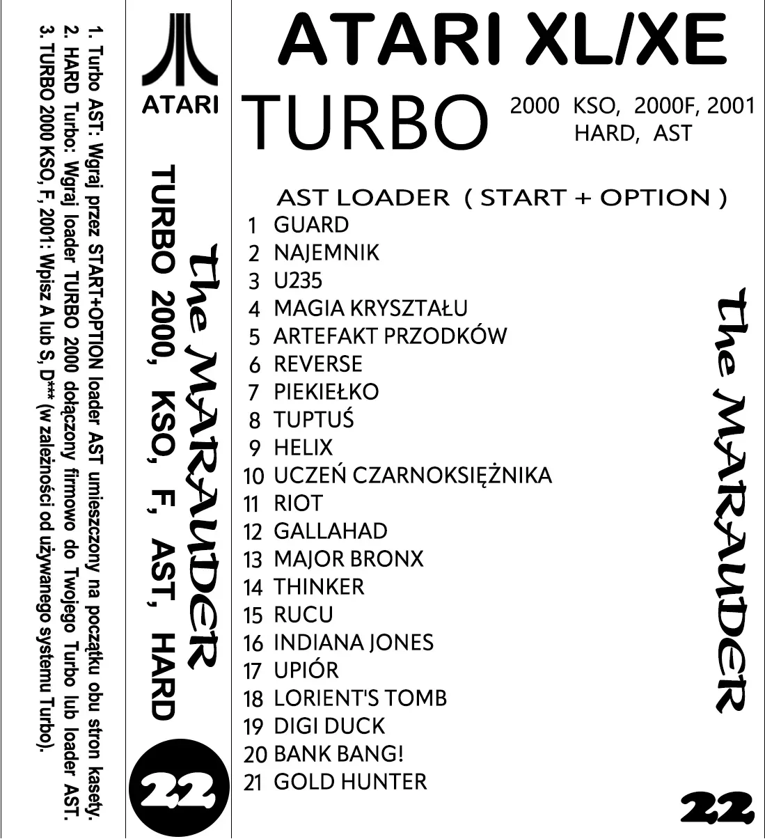 Okładka kasety - The Marauder zestaw 22