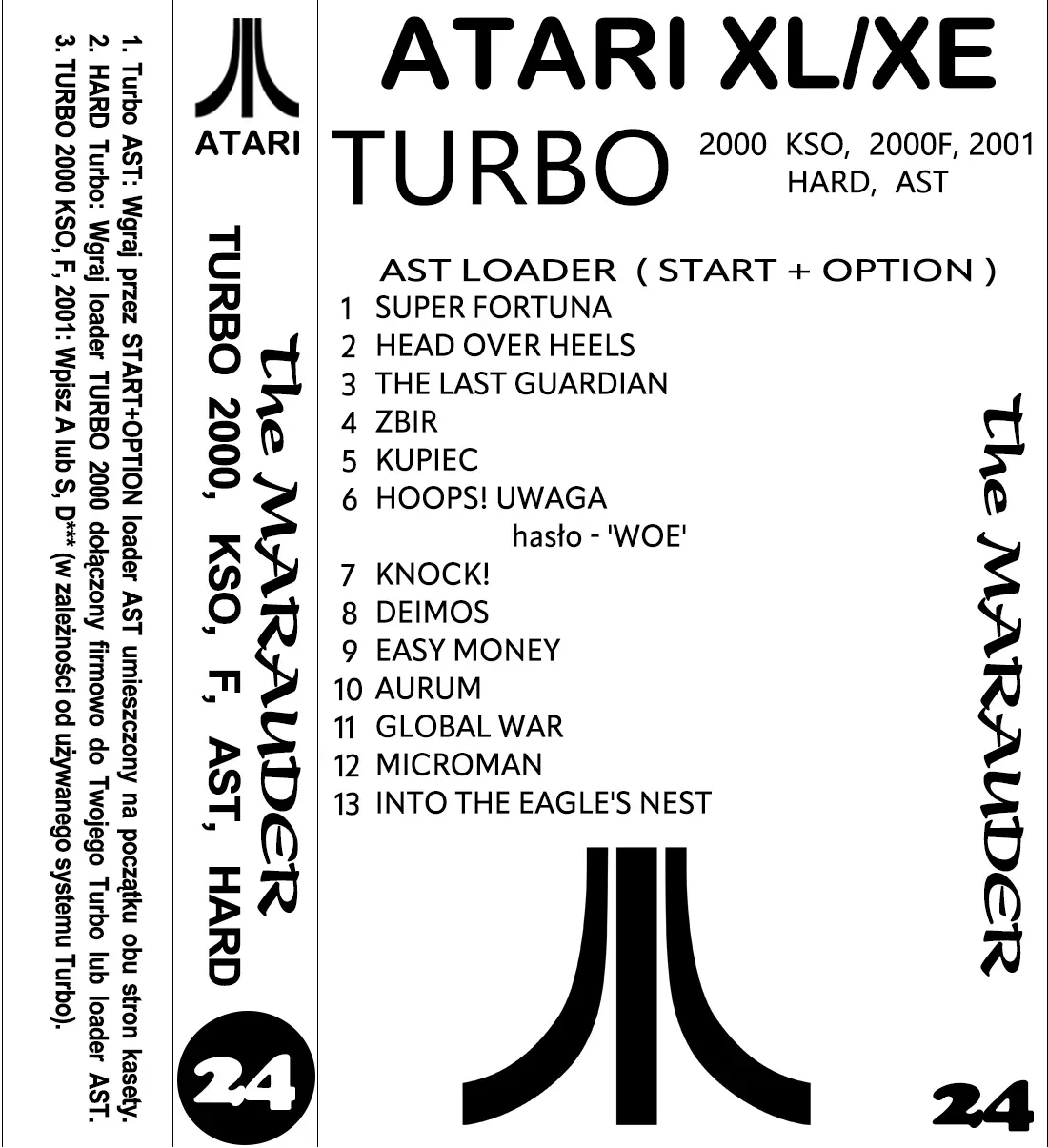 Okładka kasety - The Marauder zestaw 24