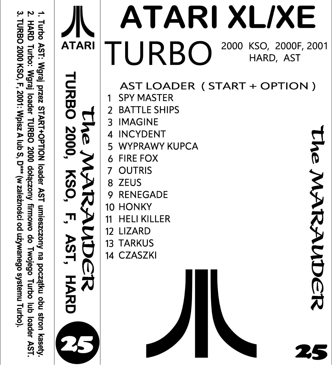 Okładka kasety - The Marauder zestaw 25