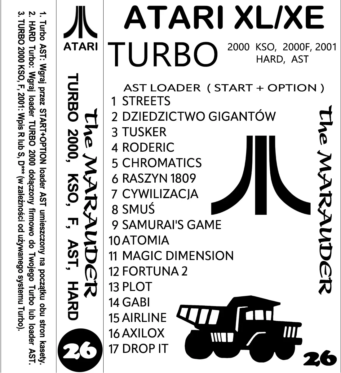 Okładka kasety - The Marauder zestaw 26