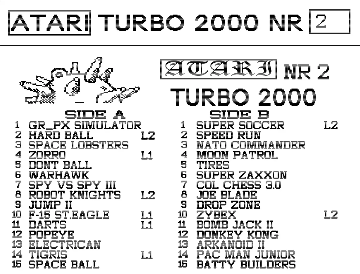 Okładka kasety - Turbo 2000 Mina zestaw 2