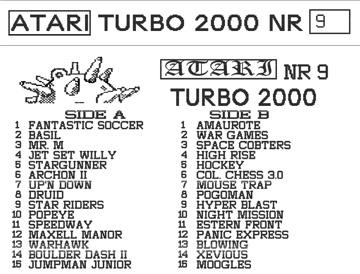 Okładka kasety - Turbo 2000 Mina zestaw 9