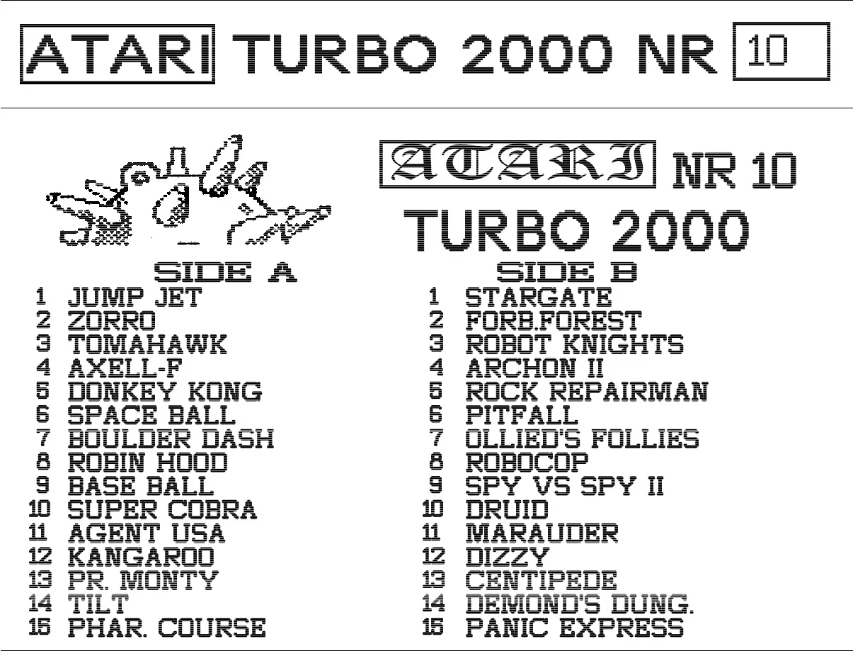 Okładka kasety - Turbo 2000 Mina zestaw 10