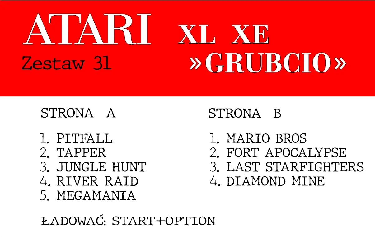 Okładka kasety - Grubcio zestaw 31