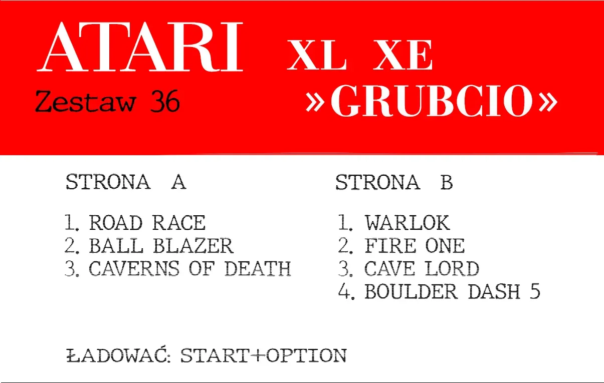 Okładka kasety - Grubcio zestaw 36