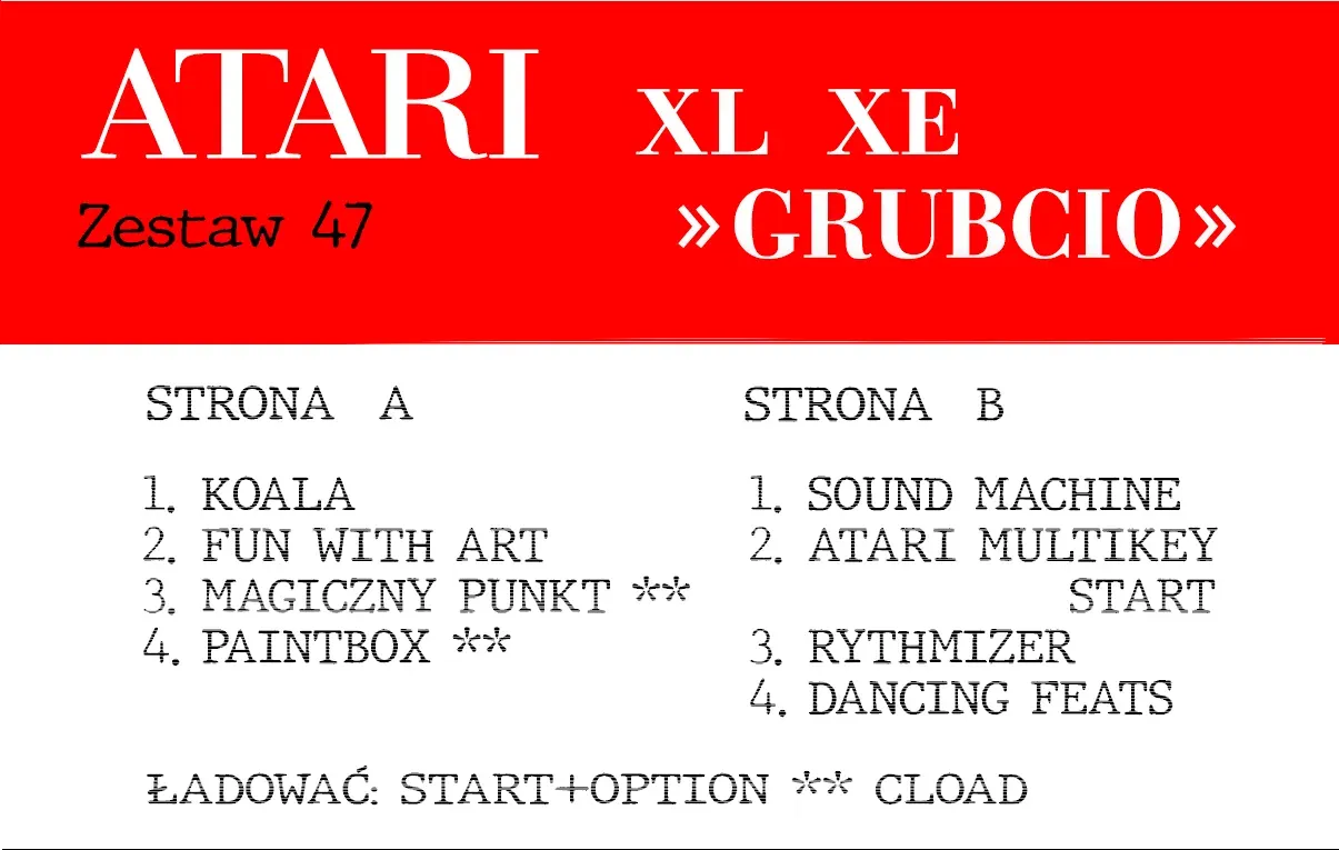 Okładka kasety - Grubcio zestaw 47