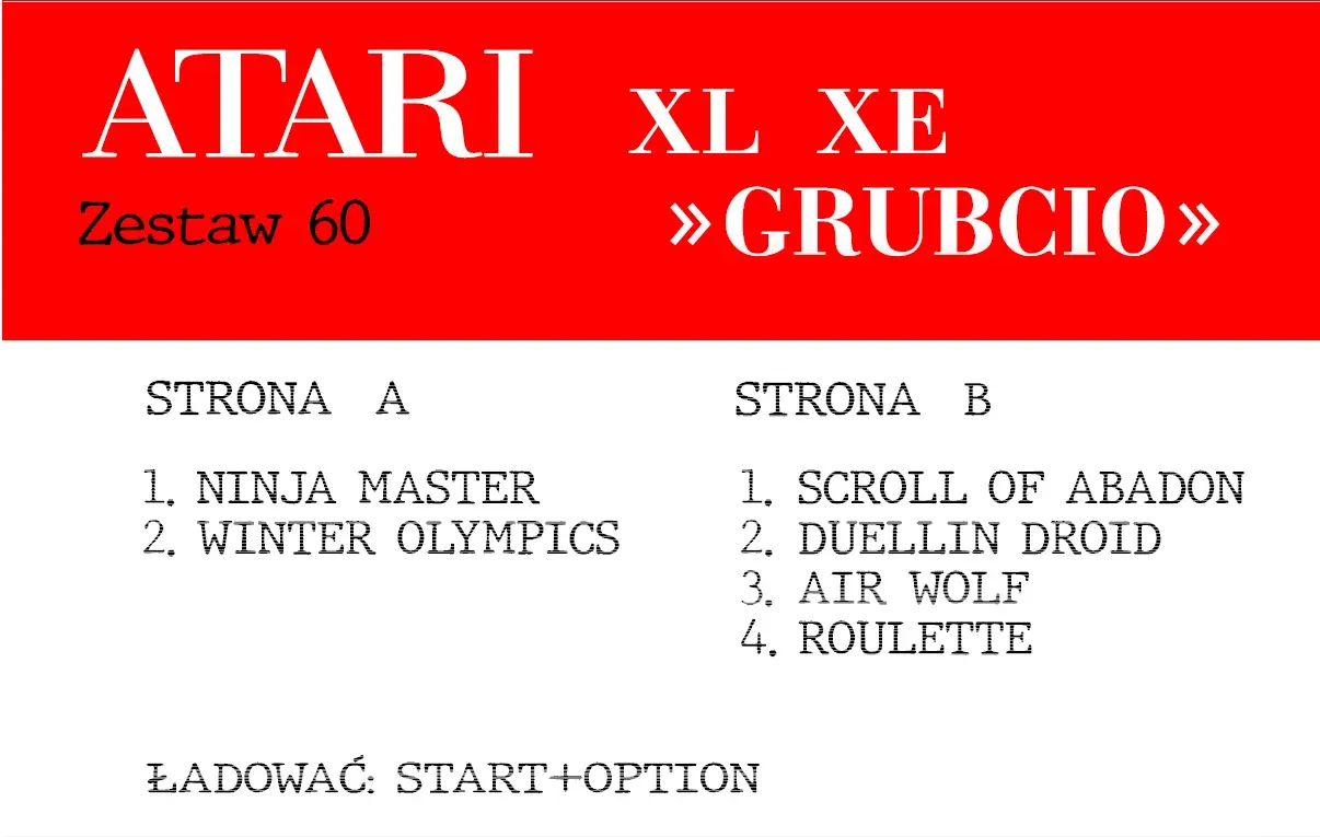 Okładka kasety - Grubcio zestaw 60