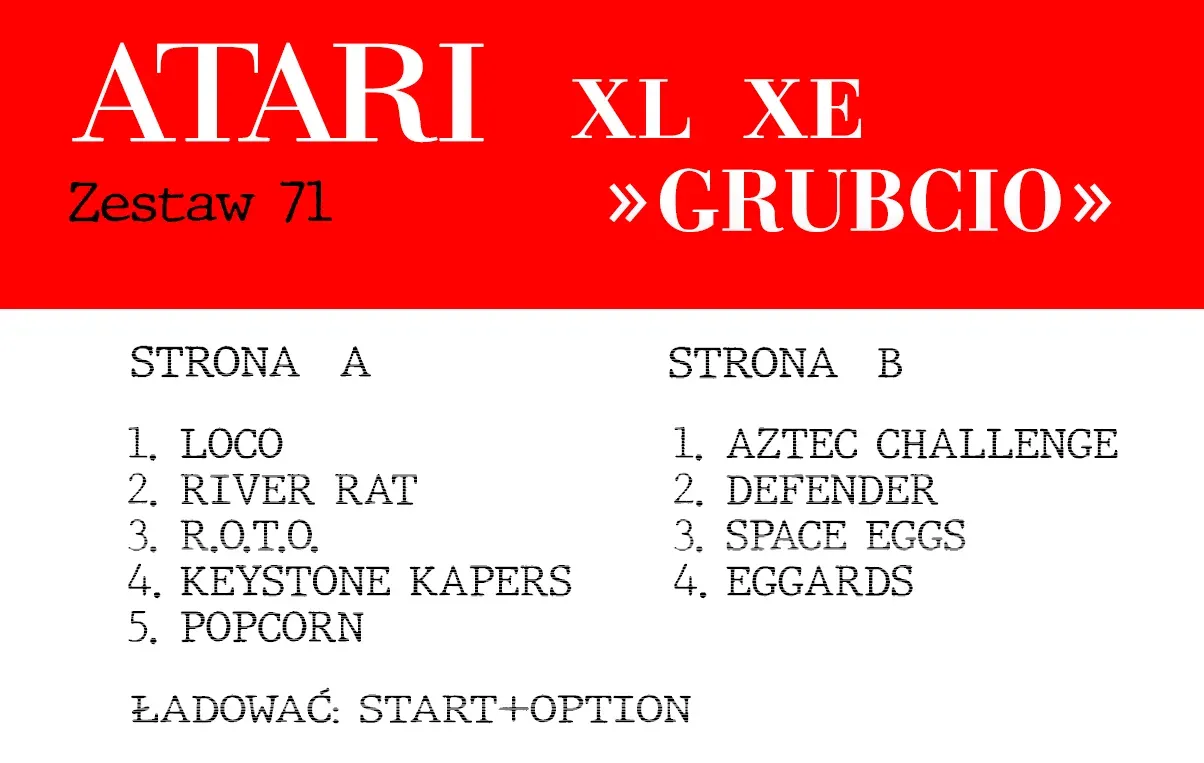 Okładka kasety - Grubcio zestaw 71