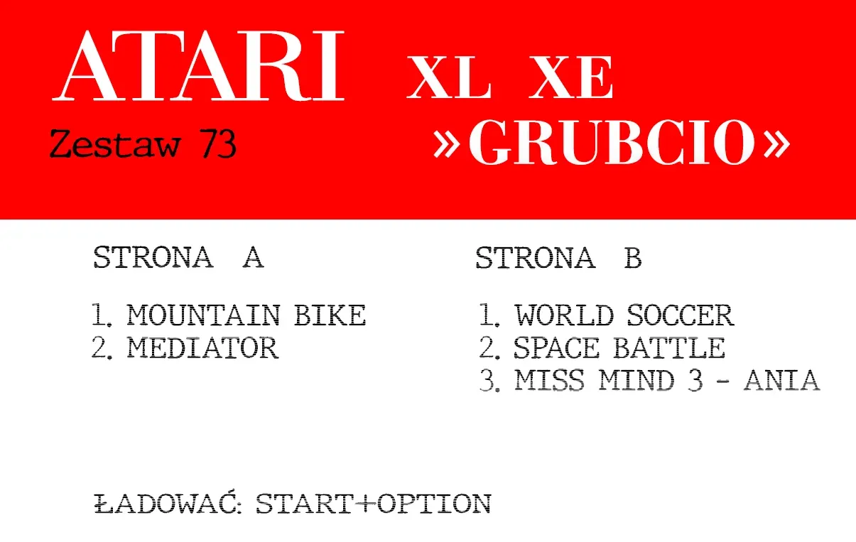Okładka kasety - Grubcio zestaw 73