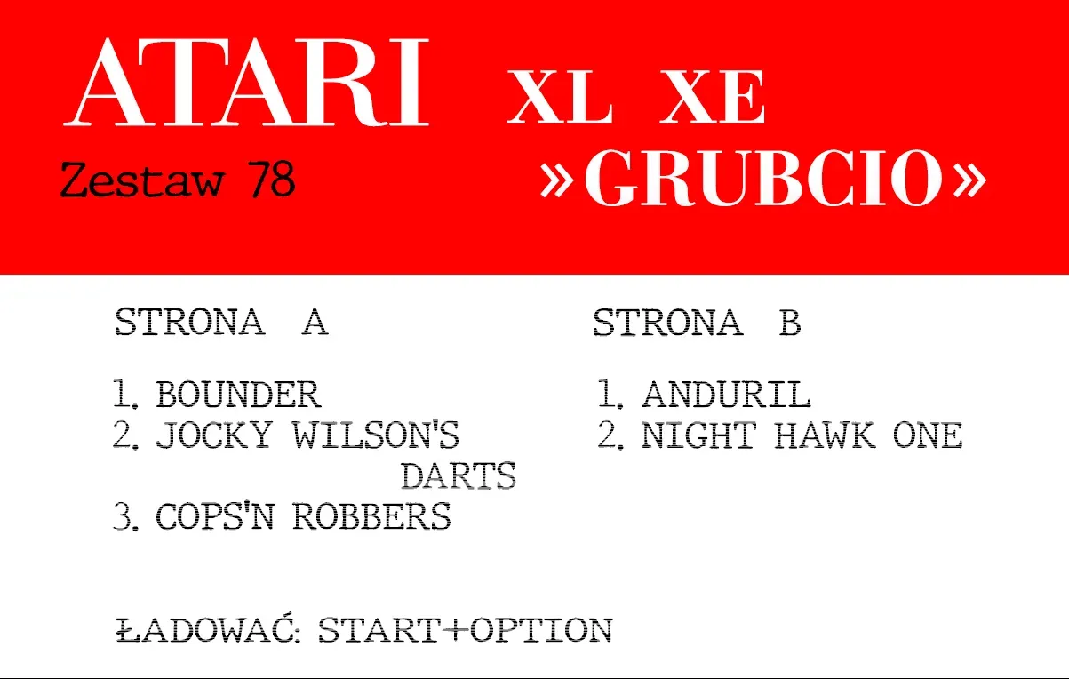 Okładka kasety - Grubcio zestaw 78