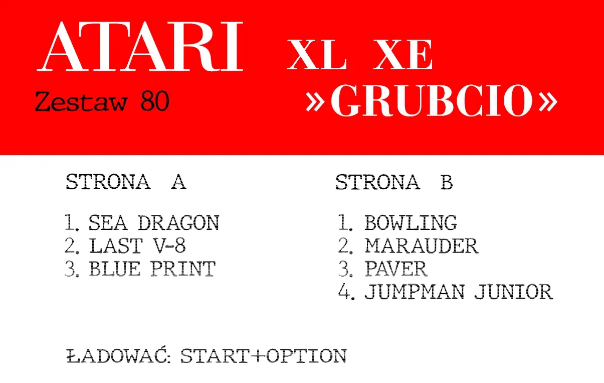 Okładka kasety - Grubcio zestaw 80