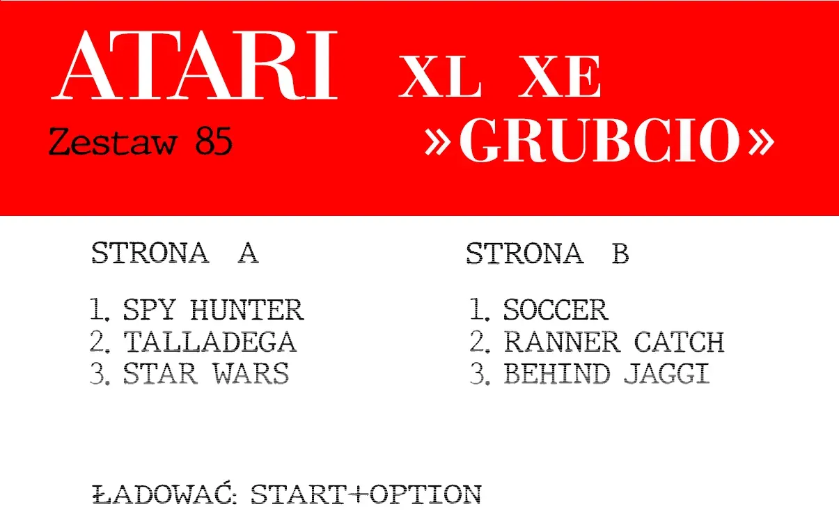 Okładka kasety - Grubcio zestaw 85