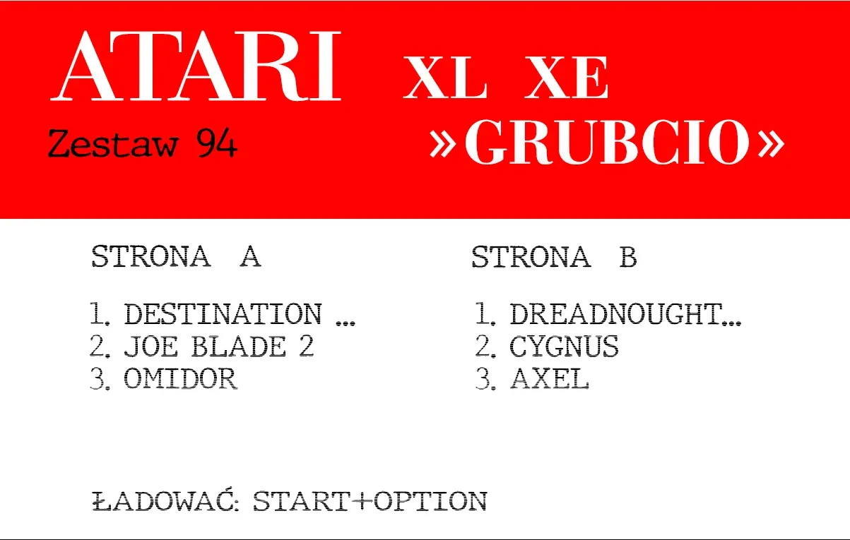 Okładka kasety - Grubcio zestaw 94