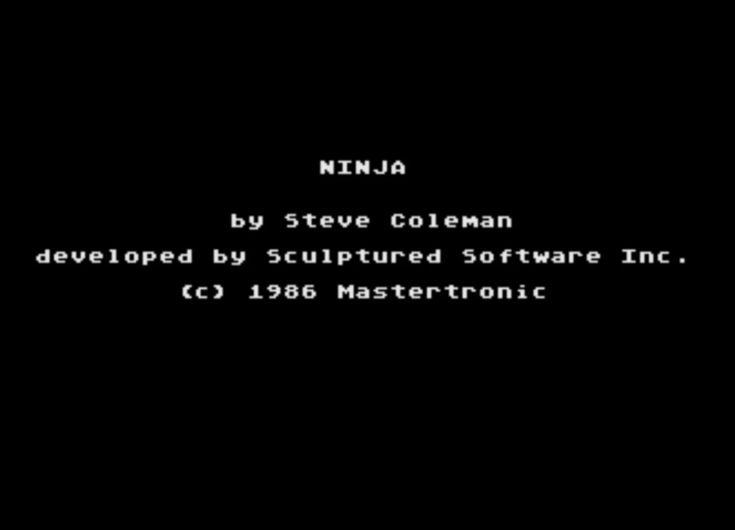 Ninja – Shadow of the Warrior on Atari XL/XE Mastertronic