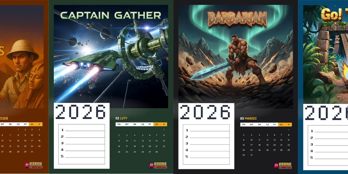 Darmowy kalendarz ścienny na rok 2026 dla wszystkich fanów 8-bitowego Atari!